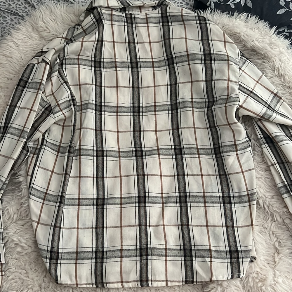 White black and tan Flannel shirt - Picture 2 of 3